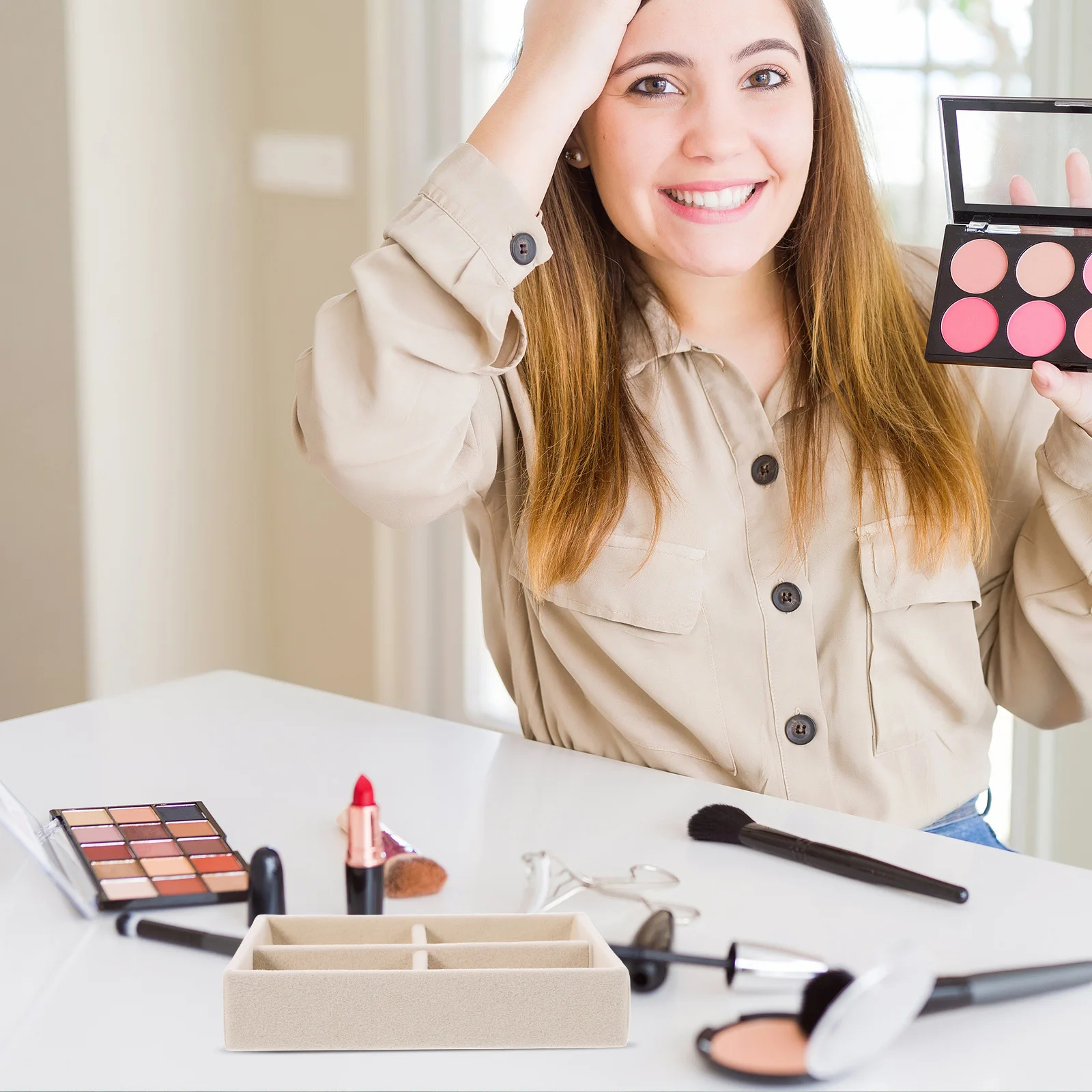 

2Pcs Jewelry Organizer Trays Stackable Small Jewelry Tray Set for Earrings Rings Display Organizer Storage Trinket Tray