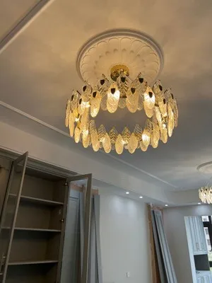 LED Postmodern Colorized Peacock Gold Designer