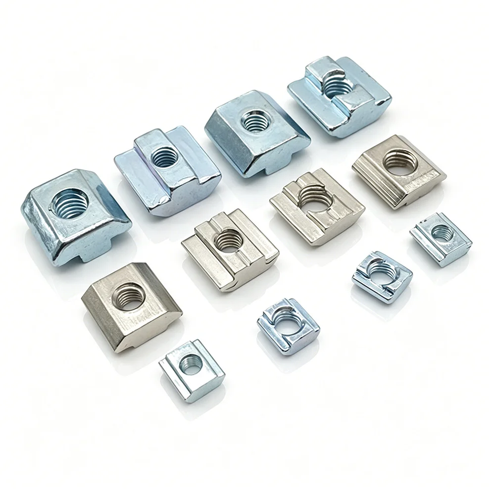 Sliding Nut M3 M4 M5 M6 M8 Hammer Head T-Slot Nut for 20 30 40 45 Eu Aluminum Extrusion Profile High Strength Hardness Class 8.8