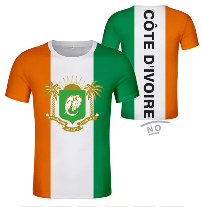 New COTE D\'IVOIRE T Shirt Flag Free Custom Name Number Civ t-shirt Nation Ci Ivory Coast French Ivoire Country Print Clothes