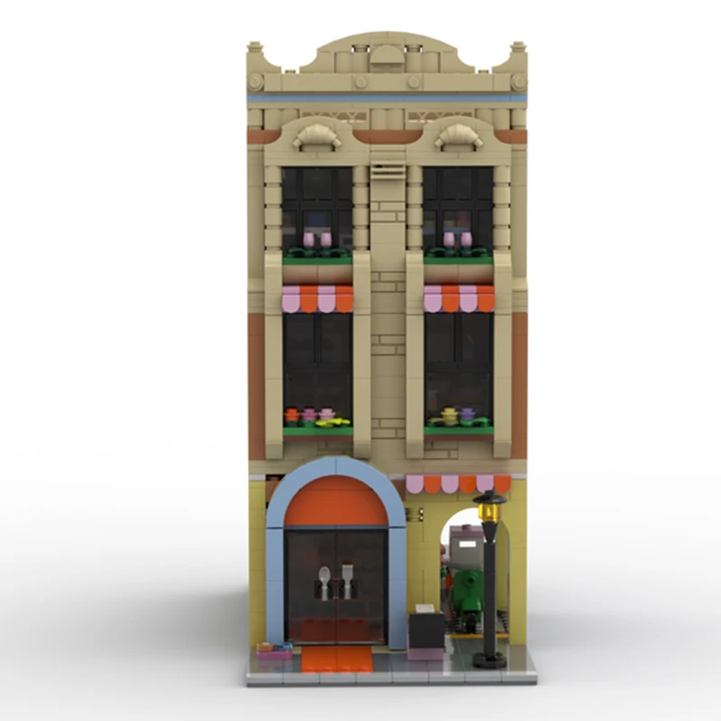 

1033 шт. MOC Dough-Re-Mi Pizza Parlour, строительные блоки, рождественский подарок, сенсорные пособия Монтессори, образовательный проект для детей