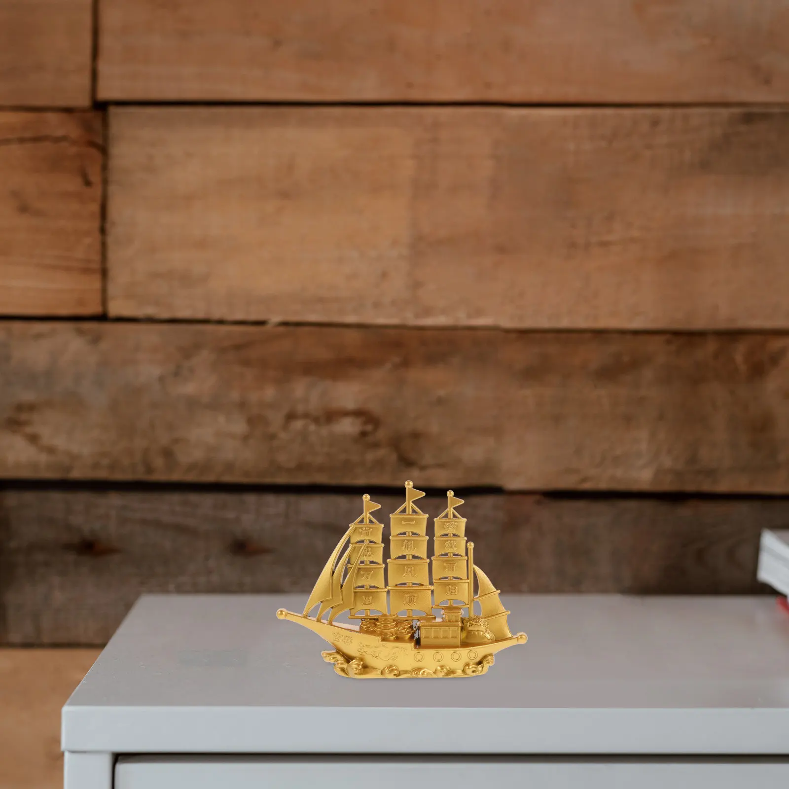 

Metal Alloy Boat Desktop Decor Chic Retro Small Simulated Craft Lightweight Stable Display Ornamental Desktop Artwork