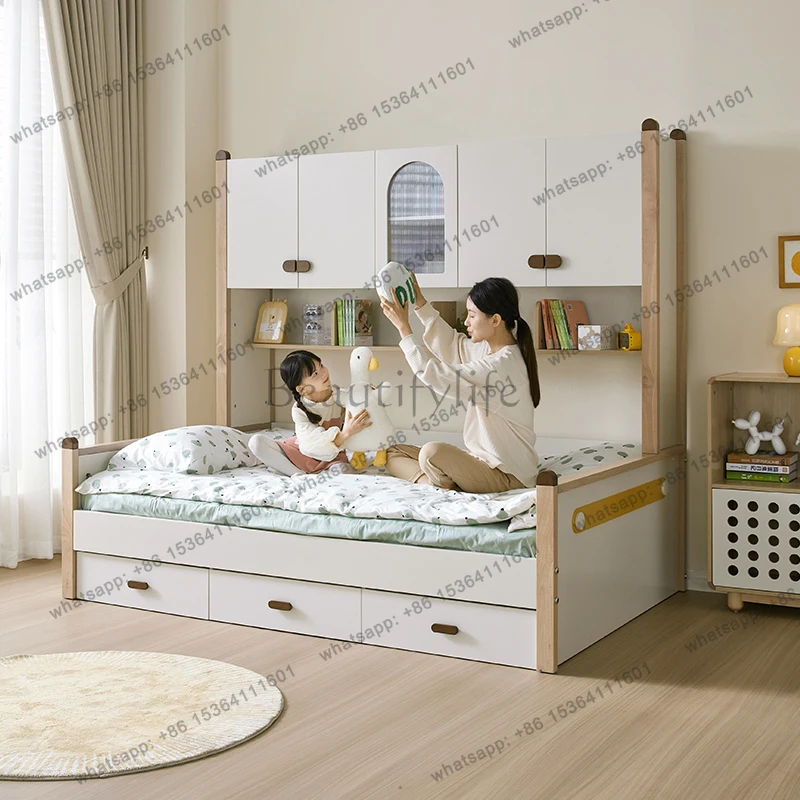 

X4 Modern storage bed bases and frames With cabinet 120x200 cm Beds bedroom furniture single full size bed frame Home Furniture