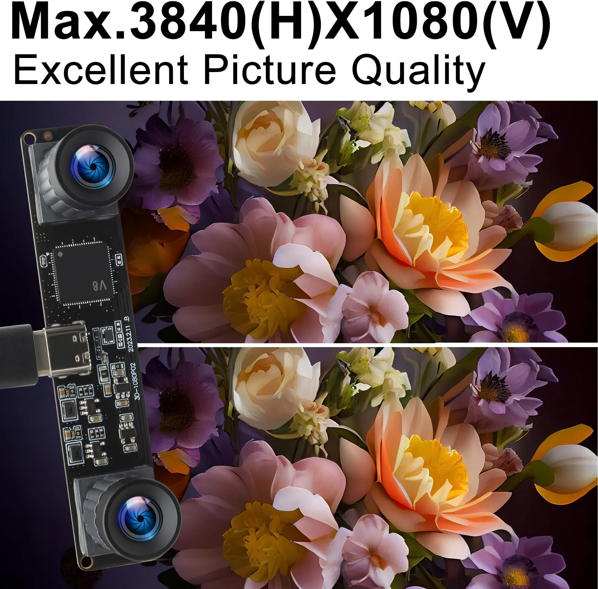 ELP 4MP lente Dual sin distorsión 3840X1080 60fps sincronización módulo de cámara estéreo 3D USB para cámara VR escaneo de impresión 3D