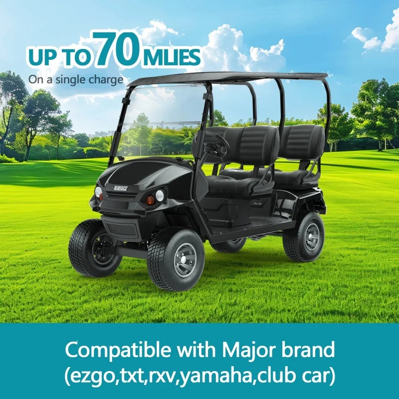 72 V 105 Ah LiFePO4-Lithiumbatterie mit 72 V 25 A Schnellladegerät für EZGO Club Car Golf Cart Reichweite bis zu 70 Meilen