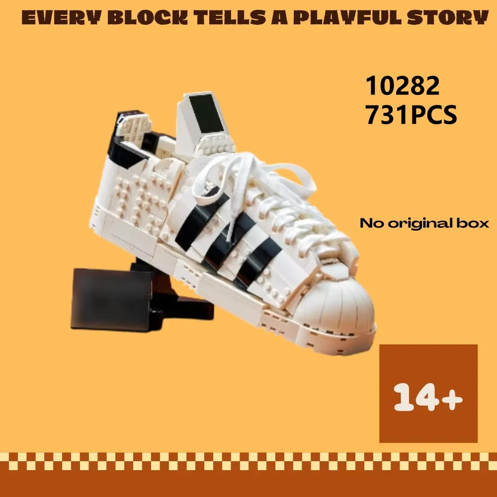 10282 clássico concha cabeça tênis decoração modelo presentes de aniversário 731 pçs tijolo brinquedos educativos das crianças