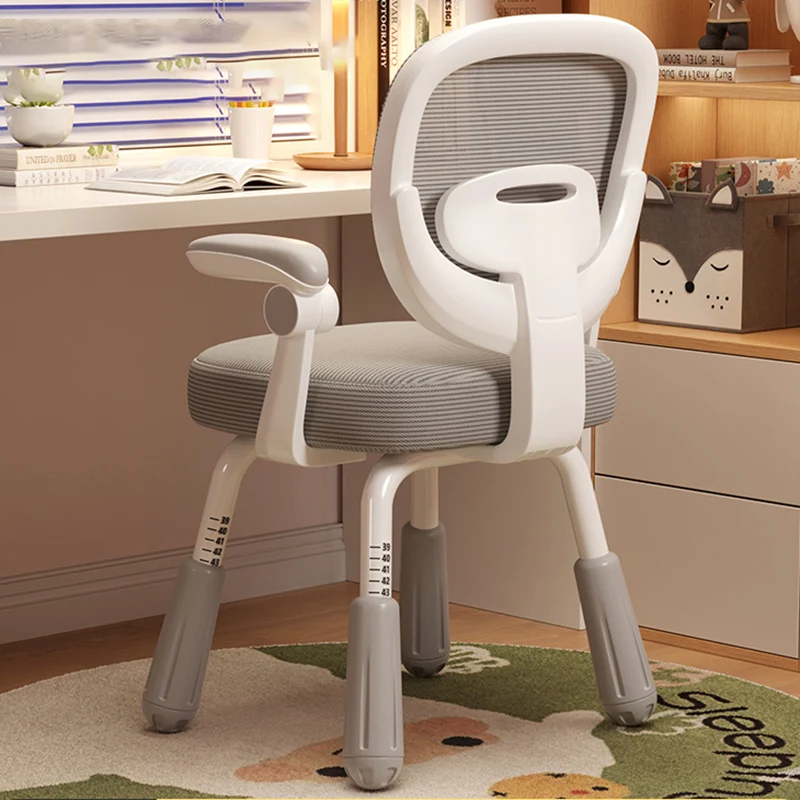 School Furniture White Child Room Stool Chair Girl Kids Safety Seats Children Armchair Home Growing Study Pink Designer Design