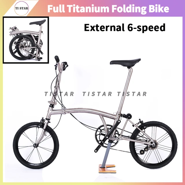 Titanium Folding Bike As Brompton 1 1 Ratio External 6 speed V Brake Full Ti Frame Ultra Light Bicycle Like T Line Chpt3 Bicycle AliExpress