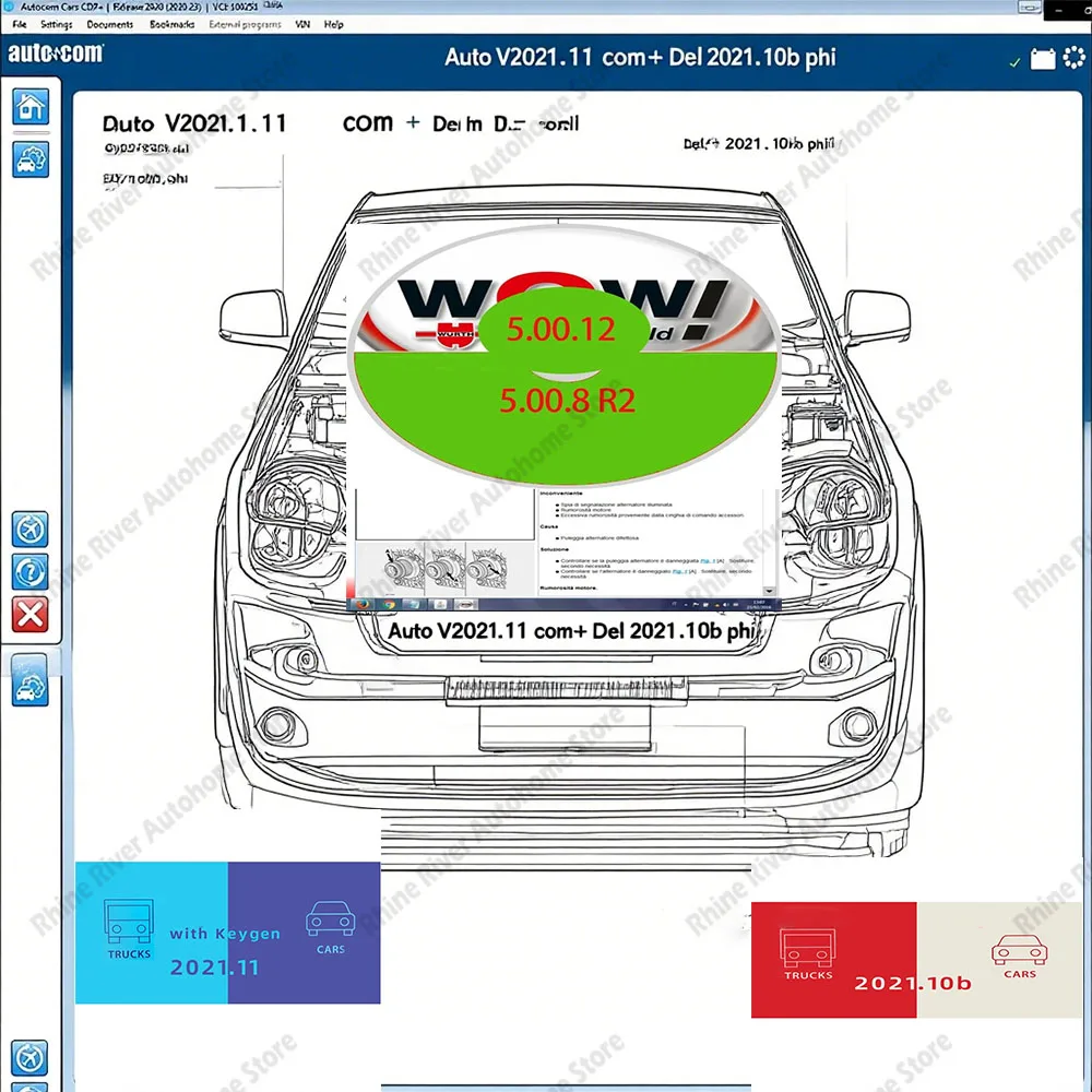 

New Auto 2021.11 com+Delphis 2021.10b Keygen DS-150 OBD Diagnostic Tool with Bluetooth Compatibility Software+ Wurth WOW 5.00.12