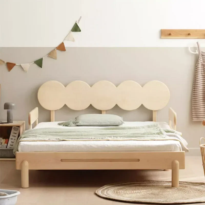for North American Hard Maple Solid Wood Pea Pod Bed Suspended Bed for Cherry Wood Simple Modern Boy Girl Push Pull Sofa Bed