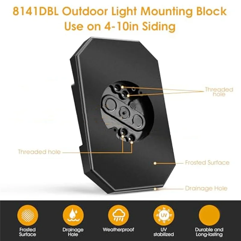 【Hot-Selling!】Outdoor Light Mounting Block Siding Mounting Kit Built-In Box Outdoor Light Mounting Block Siding Mounting Kit