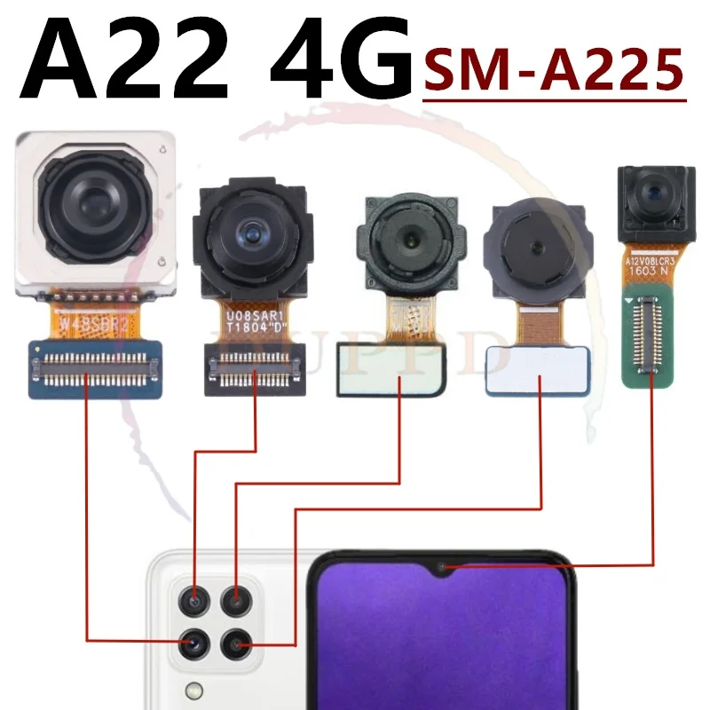 Rear Front Camera For Samsung Galaxy A22 4G 5G Selfie Facing Backside Frontal Back Camera Module Flex Repair Spare Part