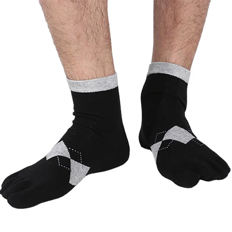 남성용 발가락 양말 다이아몬드 심플 다용도 일본 하라주쿠 재미있는 다용도 미드 튜브 양말 따뜻한 스포츠 고품질 면 양말