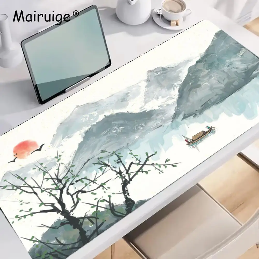 

Beautiful Mountains And Rivers Mousepad Desk Mat Extended Pad Gaming Mats Setup Desk Interior Mouse Mat Gamer Setup Decoration