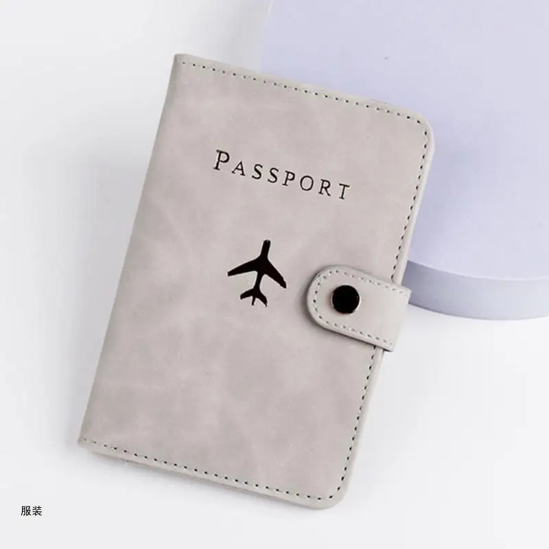 D0UD PU Leather Bride Groom Plane Covers Holder Card Protector Case Gift