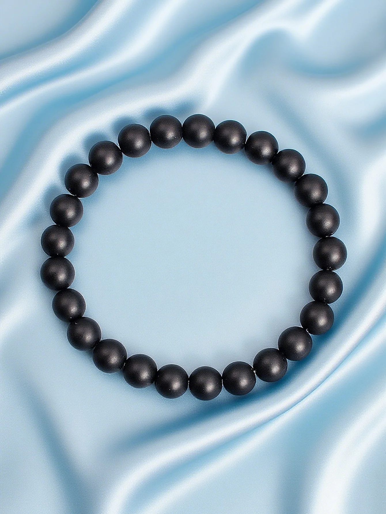 Genuine Natural Stone Matte Black Onyx Bead Bracelet for Protection Strength Confidence Boost & Emotional Harmony Chakra Jewelry