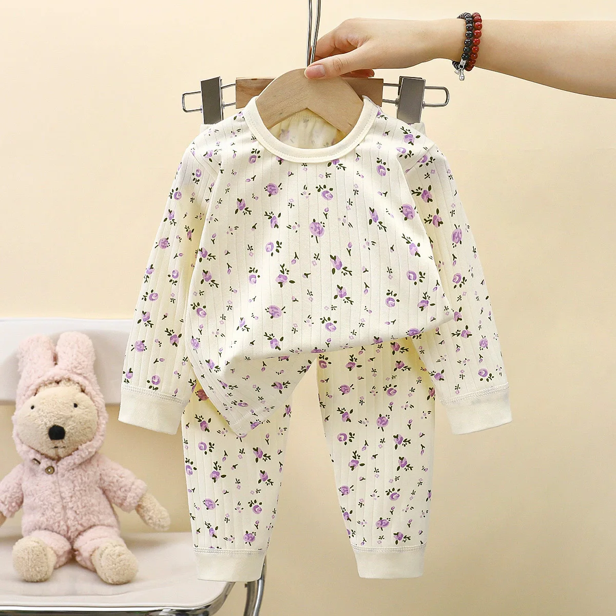 2026 New Autumn Children Pajama Set Cartoon Print Long Sleeve Top+Pants 2Pcs Clothes for Boys Girls Warm Kids Loungewear