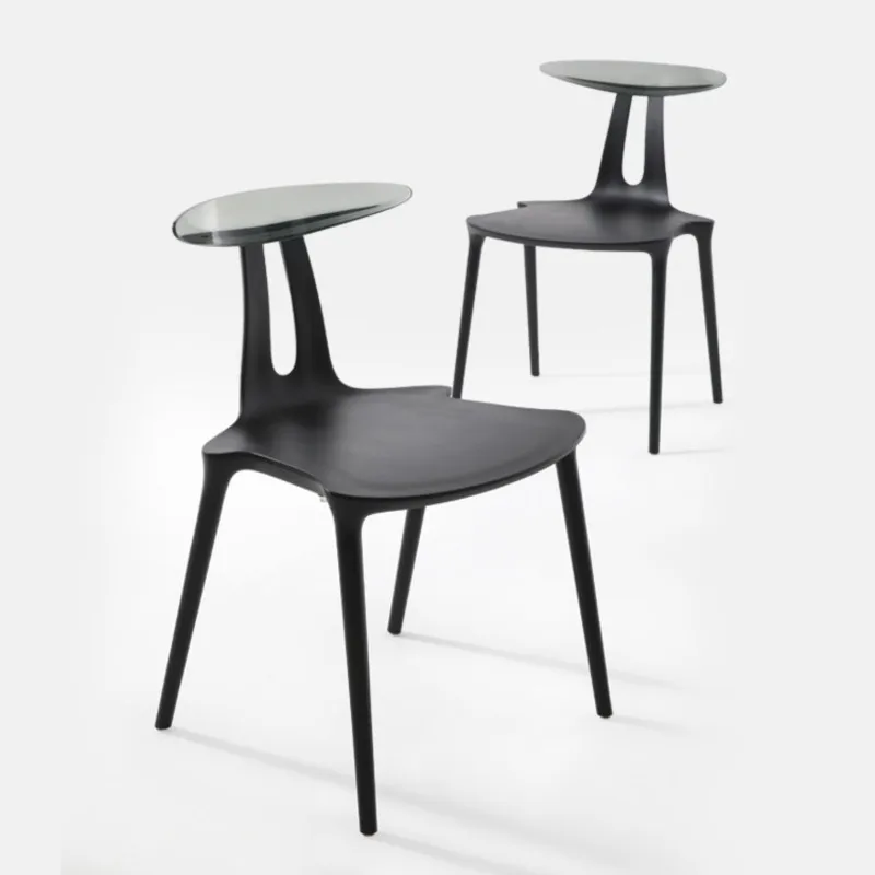 MOMO Designer Transparent Chair Non-acrylic Island Backrest Dining Chair Simple Internet Celebrity Home Dolphin Chair