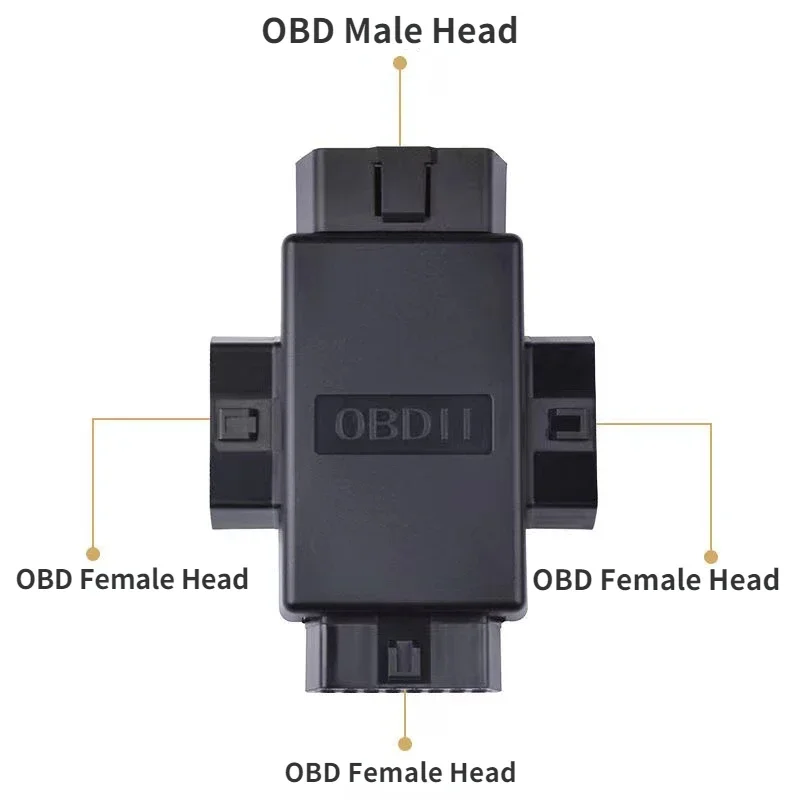 Switch OBD2 OBDII Full 16 Pin, Male To 3 Female 1 To 3 OBD Cable Splitter Swtich Converter Adapter for Diagnostic Extender Tool