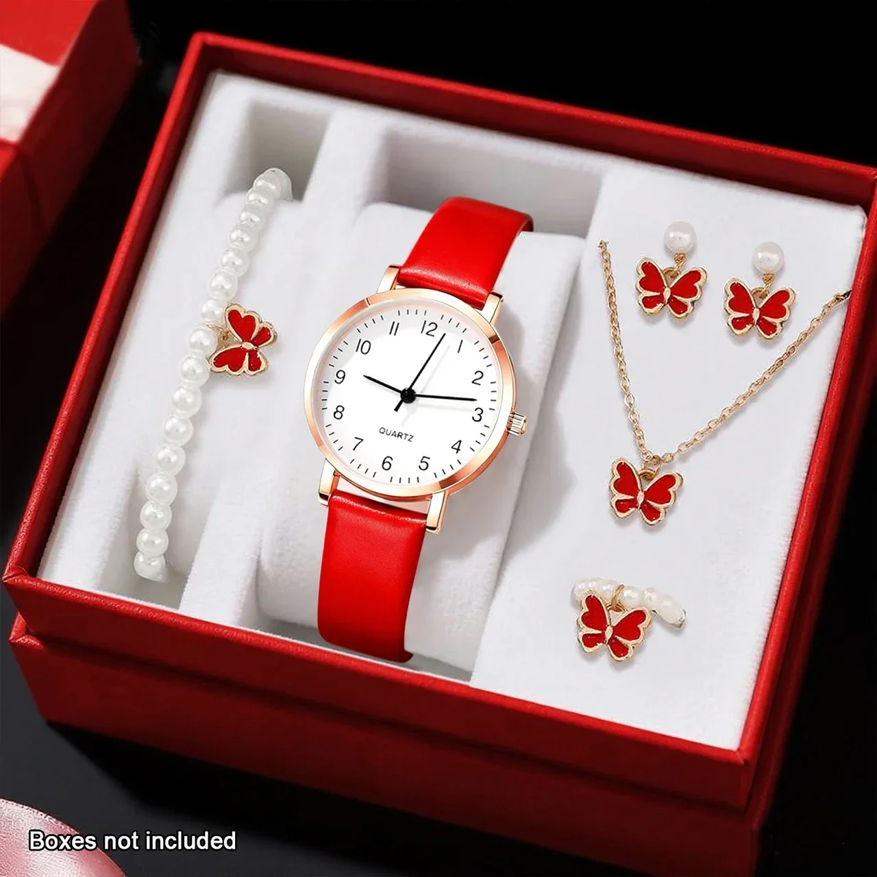 Women's Cute Quartz Watch with Necklace Set, Suitable for Daily Wear and Gift Giving