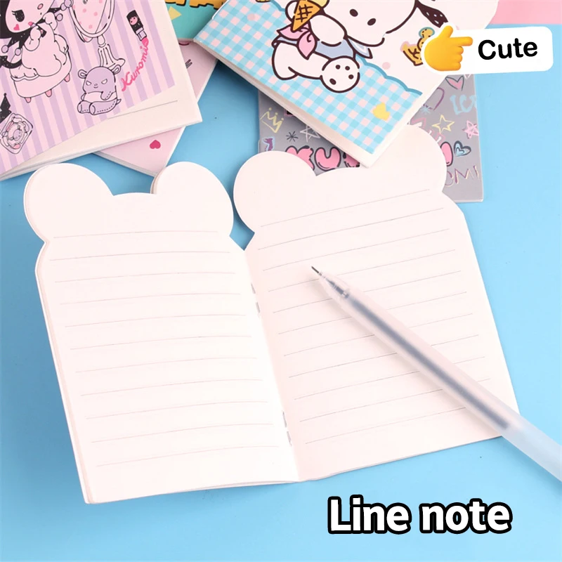 Kawaii sanrios cadernos olá kitty cinnamonroll kuromi minha melodia anime blocos de notas bonito dos desenhos animados planejador semanal estudantes prêmios