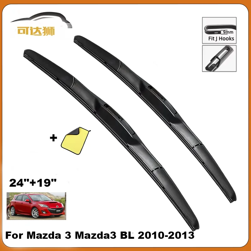 

Для Mazda 3 Mazda3 BL 2010 2011 2012 2013 MK2 Аксессуары Автомобильные щетки стеклоочистителя, резак U-типа J, крючок 24 "19"