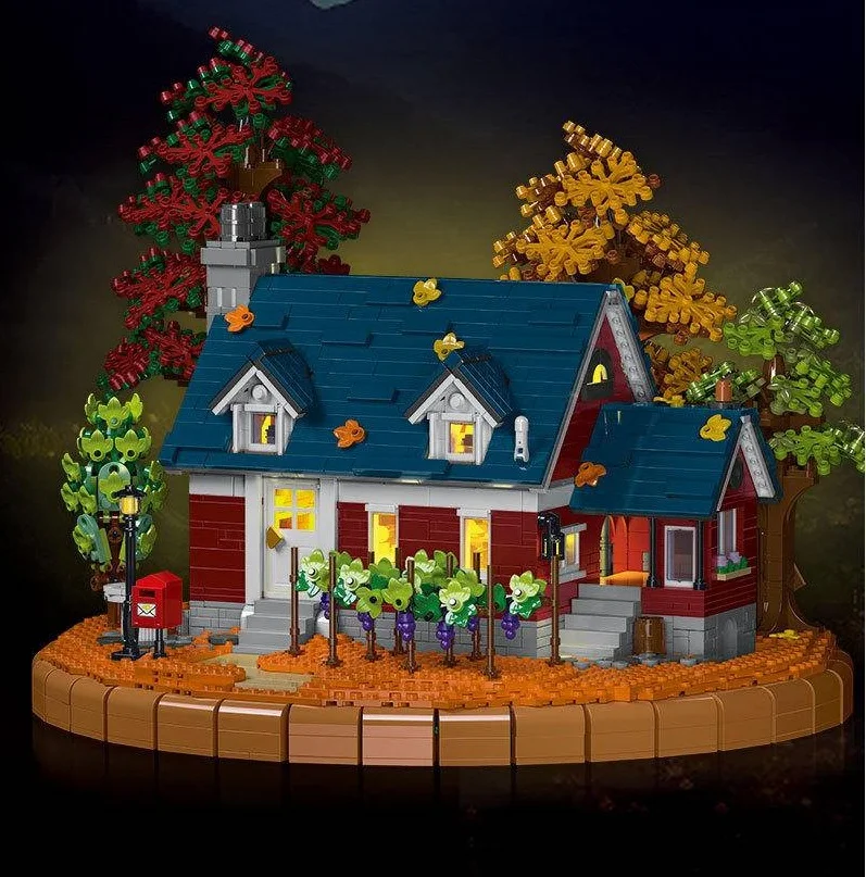 Il modello 031055   compatibile con i mattoncini LEGO, l'intrusione del vino, la casa con vista stradale, l'edificio, l'edilizia e l'edilizia dei giocattoli regalo