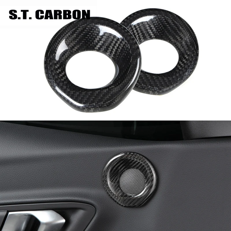 For Toyota GR Supra MK5 A90 A91 2019-Real Carbon Fiber Door Audio Speaker Decoration Ring Door speaker stickers Car Accessories