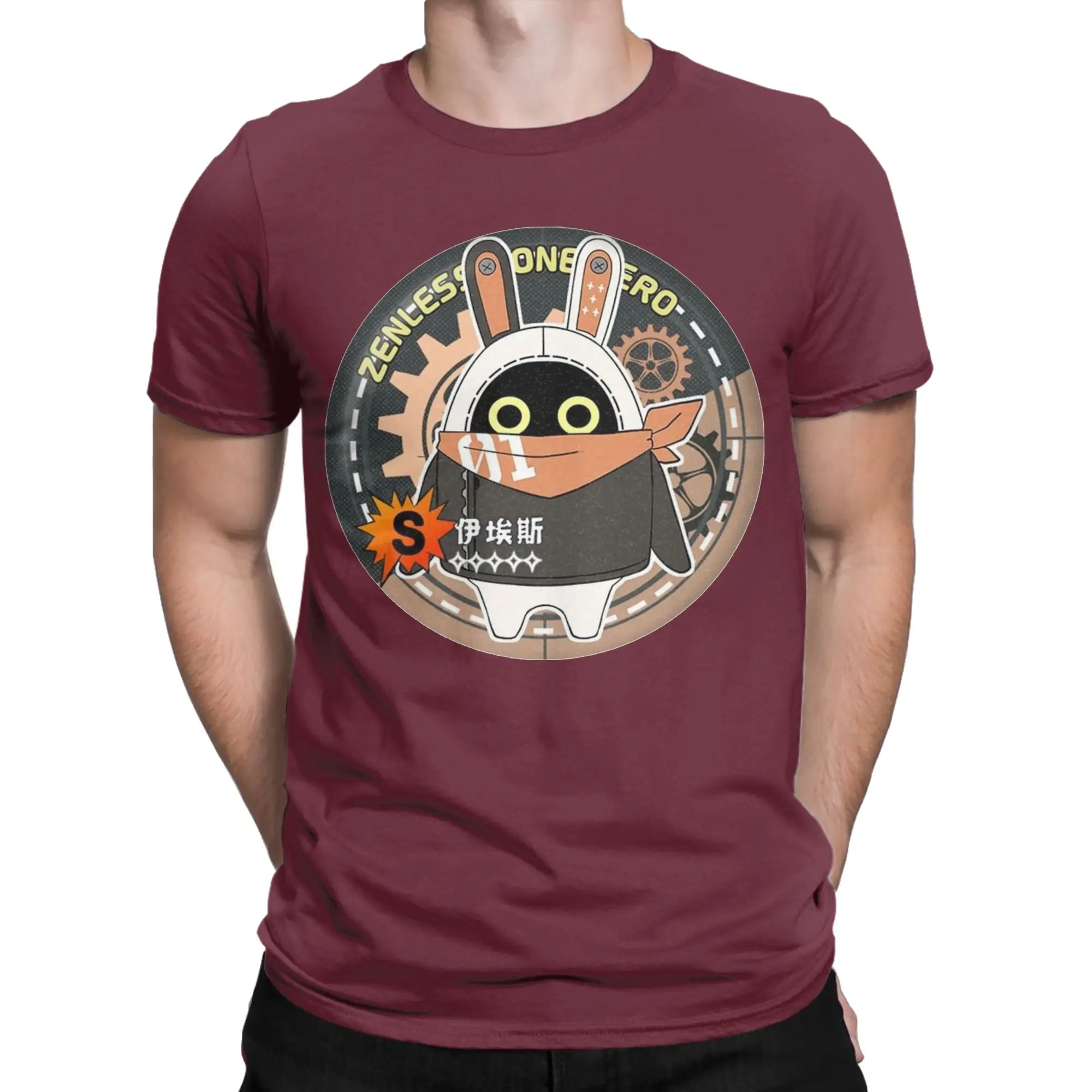 Bangboo Zenless Zone Zero T-Shirt for Men  Vintage Pure Cotton Tees Crew Neck Short Sleeve T Shirts Classic Clothes