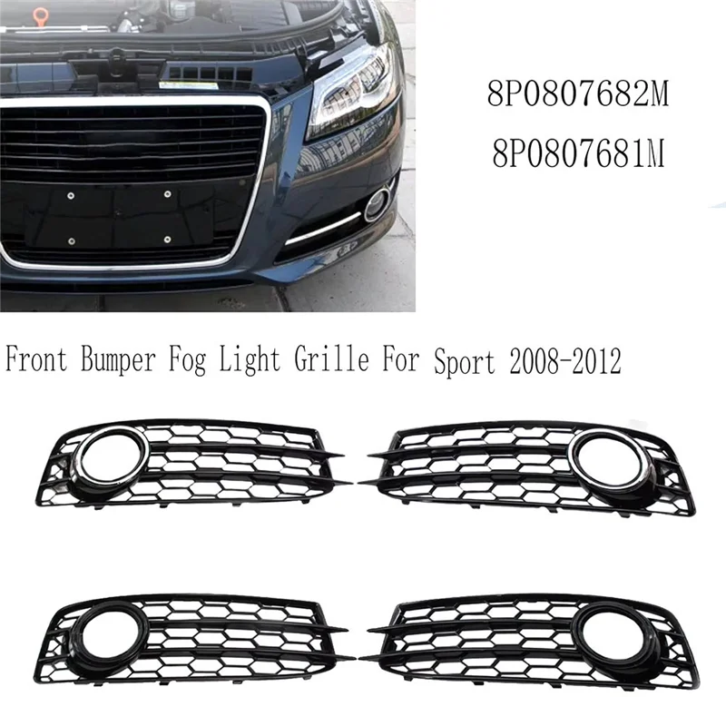

High Quality Front Bumper Fog Light Cover Racing Grille For A3 Sport 2008-2012 8P0807682M 8P0807681M 8P0807681Q