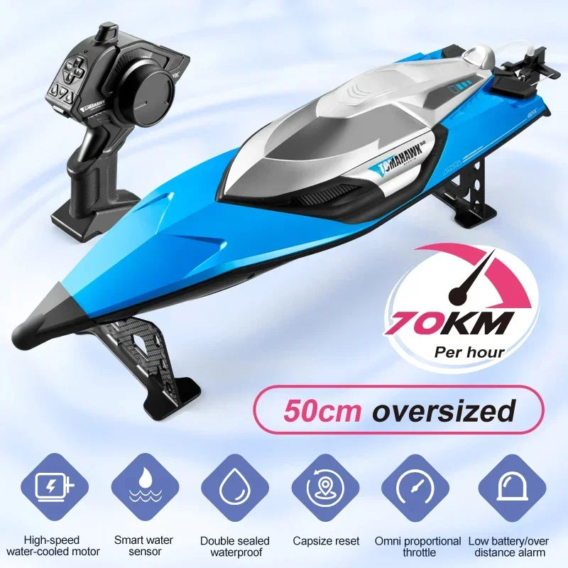 50 CM big RC Boat 70 KM/H telecomando professionale motoscafo da corsa ad alta velocità Endurance 20 minuti regali per bambini giocattoli per ragazzi