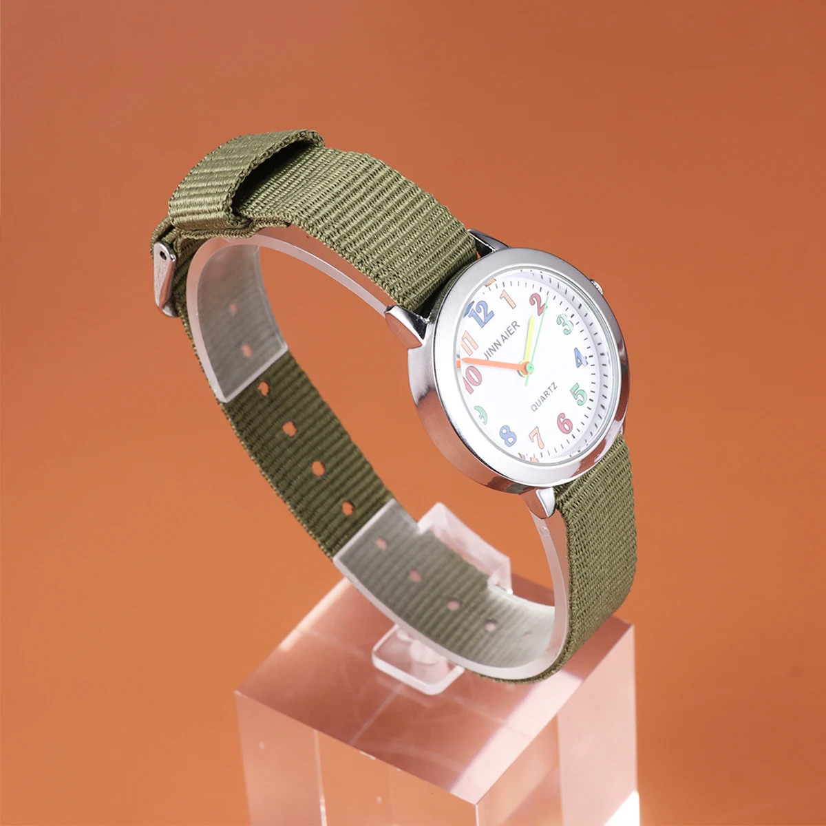 

Cartoon Nylon Green Cartoon Watch Adjustable Nylon Watch Strap Quartz Birthday Christmas Wrist Decoration Gift