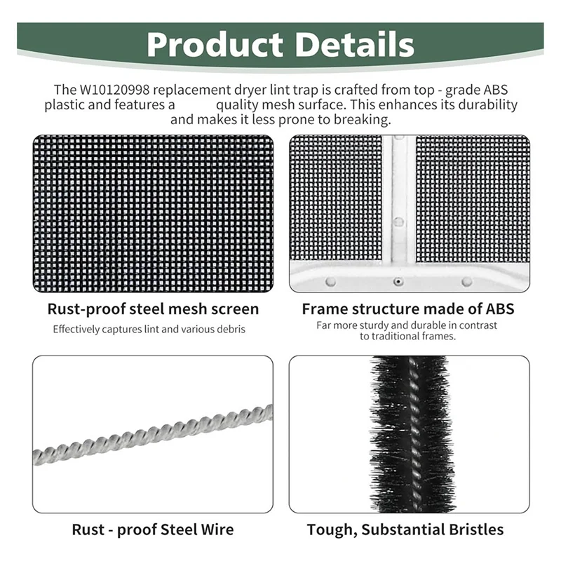 AS60-W10120998 乾燥機糸くずフィルター交換用 Kenmoremaytagwhirlpool 乾燥機乾燥機糸くずトラップ交換用