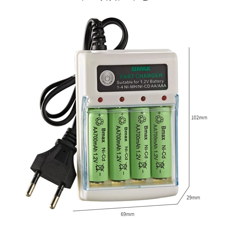 AA / AAA Battery Charger 4 Slots AC 110V 220V For NI-MH /NI-CD AA AAA Charging 1.2V Rechargeable Battery Charger