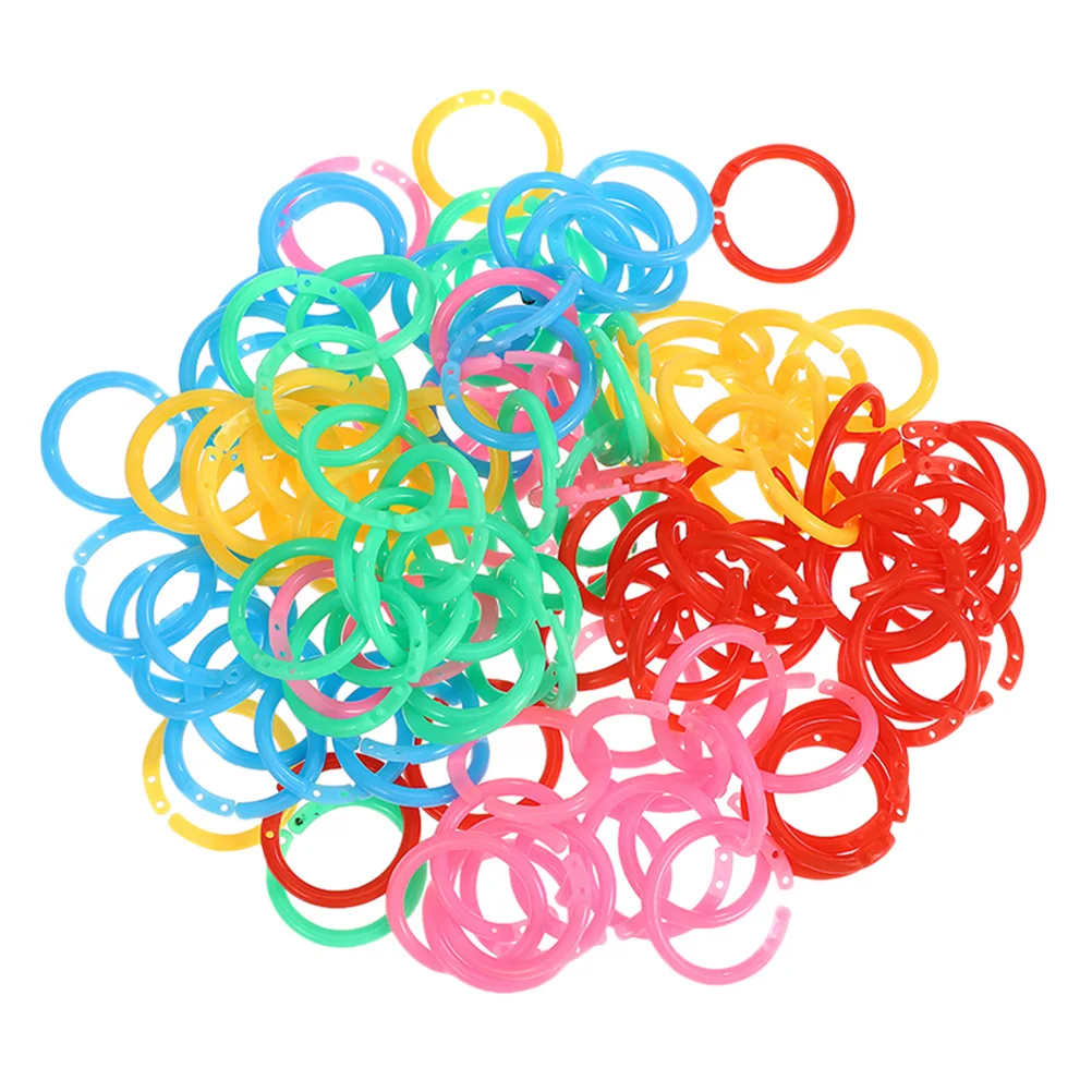 

150Pcs Plastic Loose Leaf Rings Open Design for Notebook Bindings Flashcards Study Organizer Quiz Card Rings