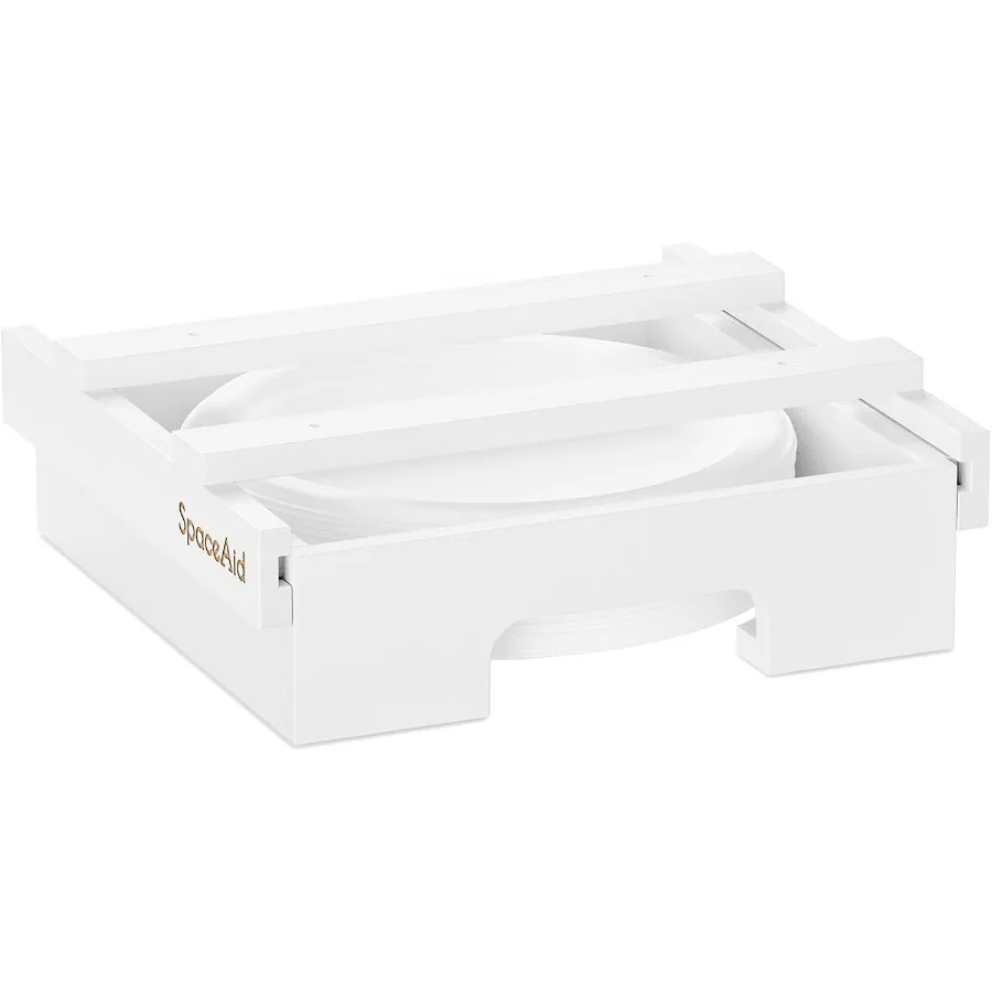 Dispenser per piatti di carta da 9 pollici sotto l'armadio Portapiatti in bambù Contatore da cucina Dipensori verticali Supporti Controsoffitto Caddy Whit