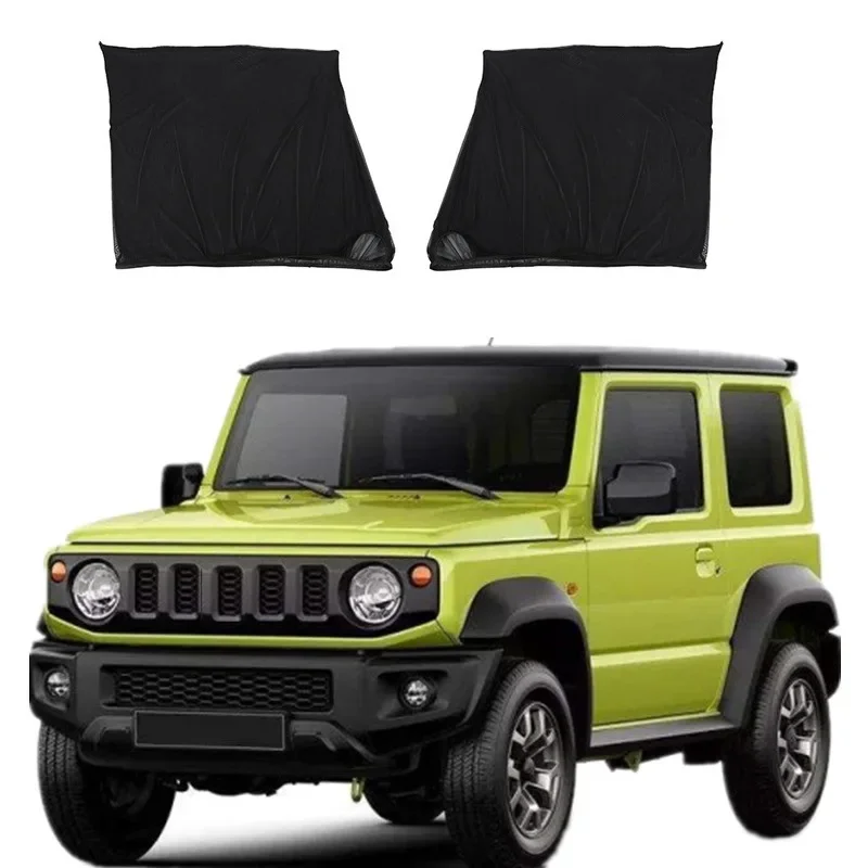 For Suzuki Jimny JB64 JB74 2019+ Insect Net Anti-UV Sun Block Visor Cover 2PCS Car Front Window Sunshade Cover