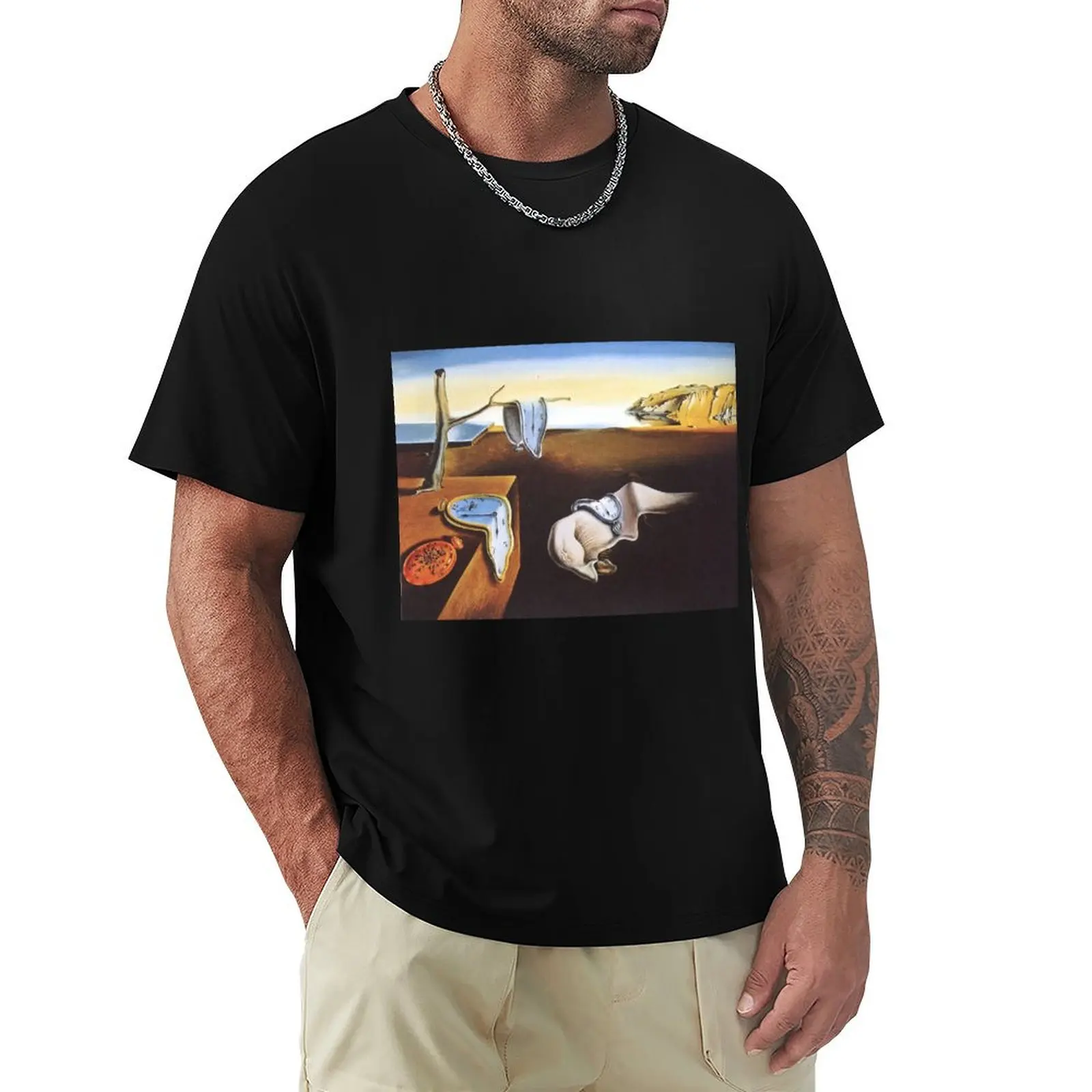 T-shirt Salvador Dalí La persistance de la mémoire, haut à manches courtes pour travail en extérieur