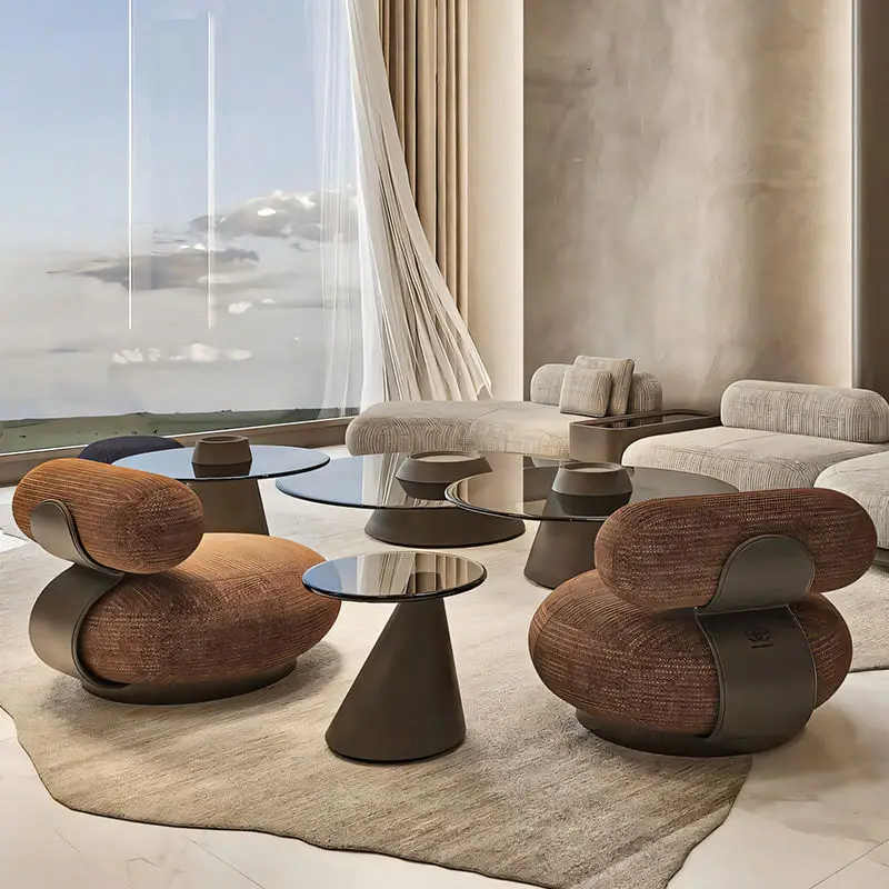 #Practical Metal Single Chair with Teddy Velvet for Showroom and Meeting Spaces Made of Hardware Solid Wood High Density Sponge