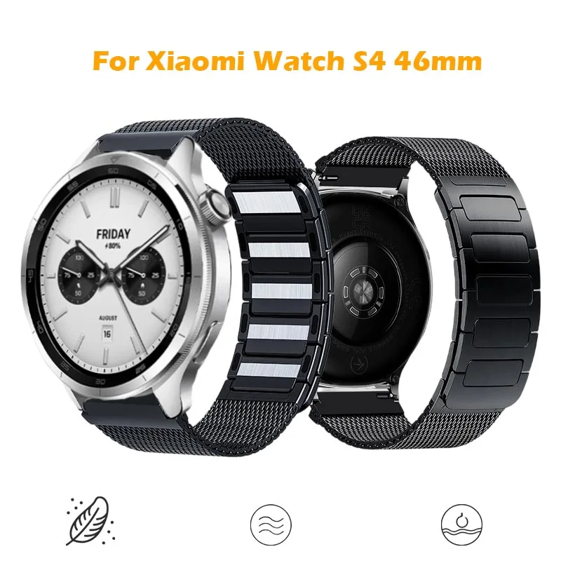 

Миланский ремешок для часов Xiaomi Watch S4, 46 мм, деловая магнитная пряжка, обновленный универсальный ремешок 22 мм, аксессуары для умных часов