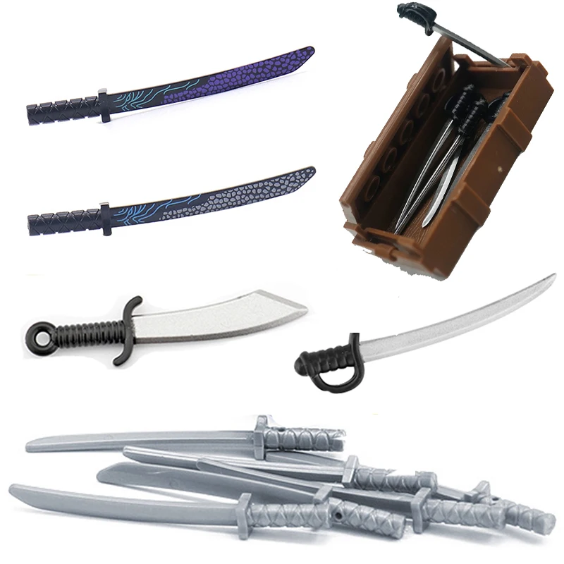 

Military MOC DIY Brick Mix Color Warrior Weapon Army Knife Sword Building Block Accessory Compatible Bricks Blocks Toys X190