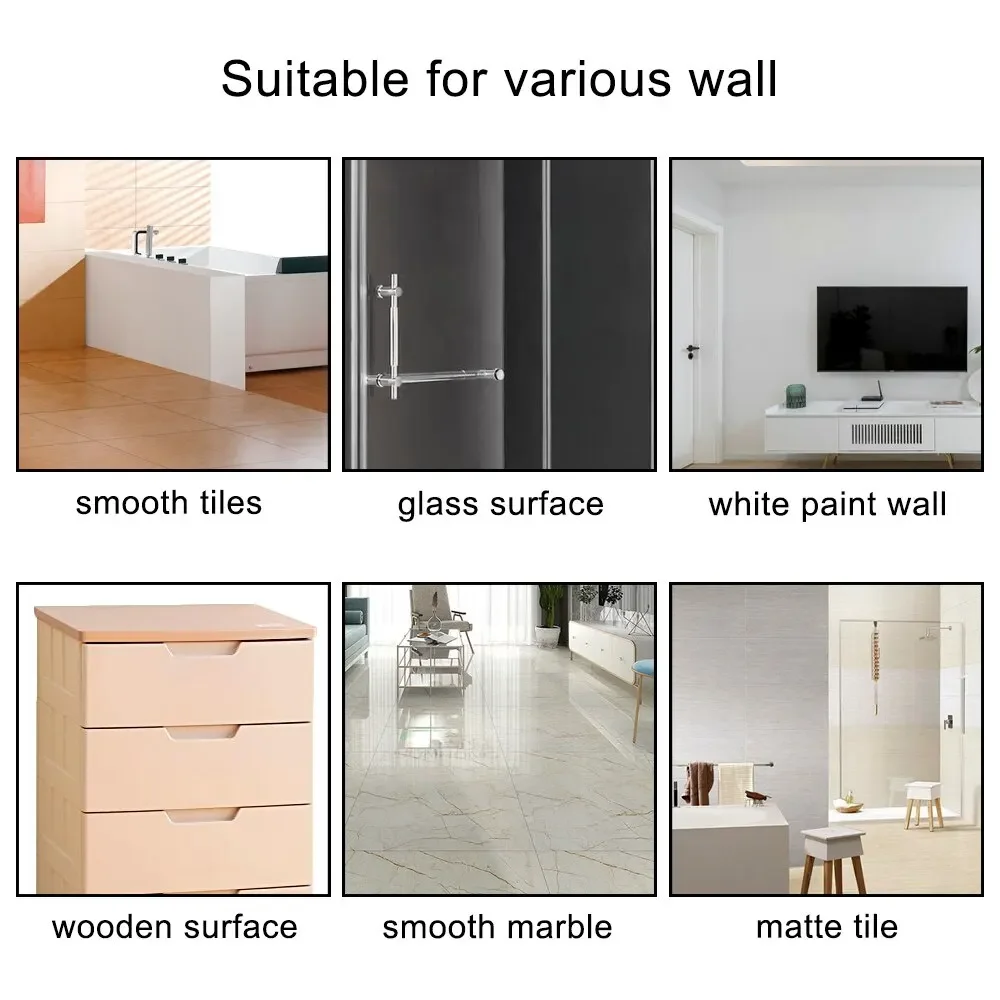 درابزين مضاد للانزلاق مع كوب شفط بدون مقبض دش للحفر يوفر قبضة آمنة للإمساك الآمن في باب زجاجي لحوض الاستحمام في الحمام