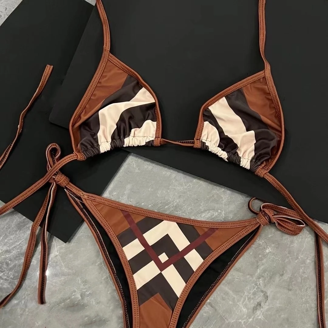 Brand Luxury Design 2024 Summer Bikini 2 Piece Set For Women Sexy Swimwear Praia Swimsuit Ladies Beach Biquini Tankini Clothes