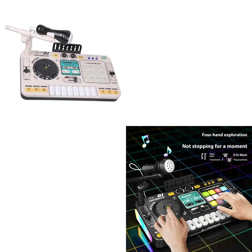 

Childrens Educational DJ Mixing Station Interactives Soundboards Toy With Voice Recording And Beating Creation K92C