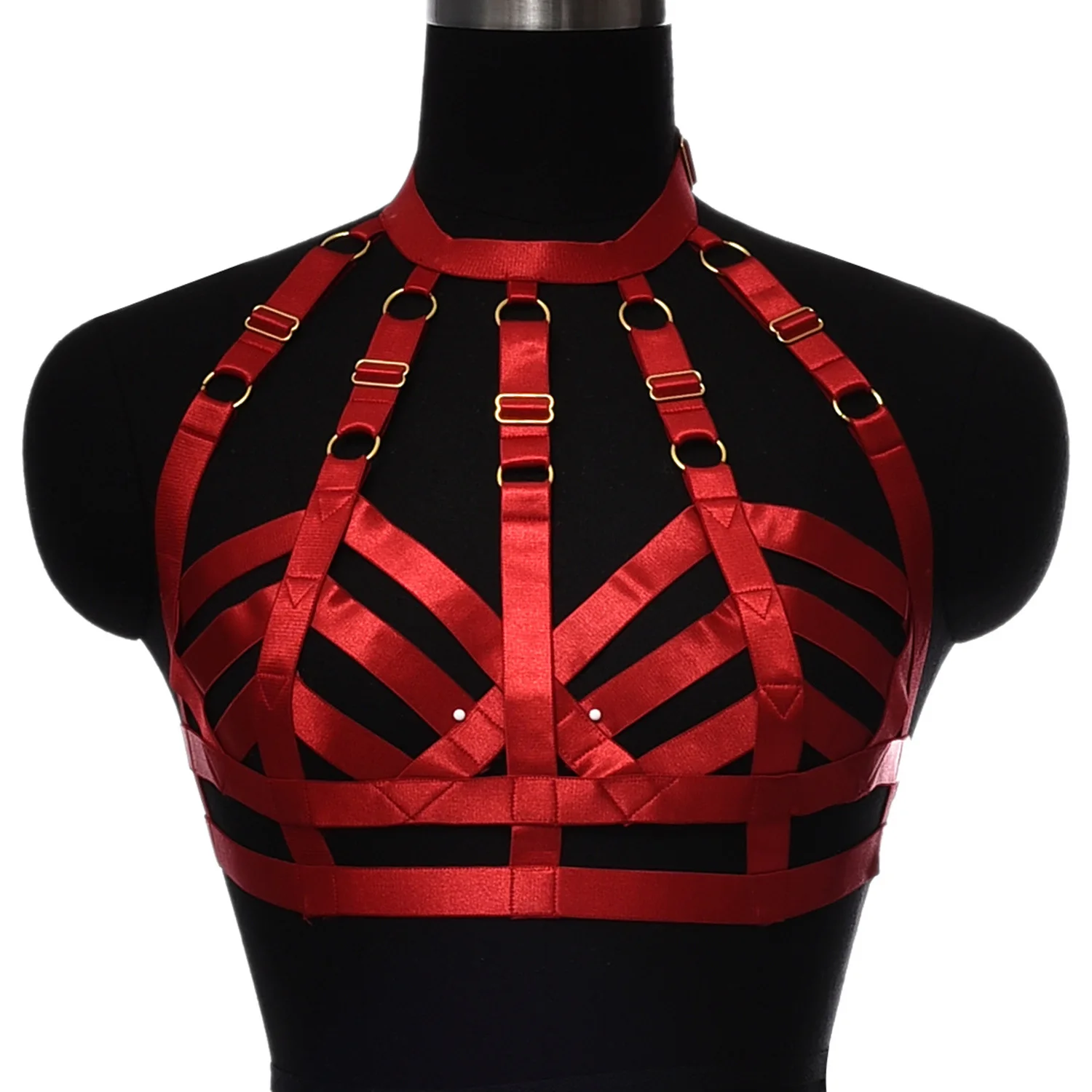 

Adjustable Punk Bondage Elastic Underwear Pole Dance Sexy Lingerie Cage Top Cage Bra Body Harness Belt Women Goth