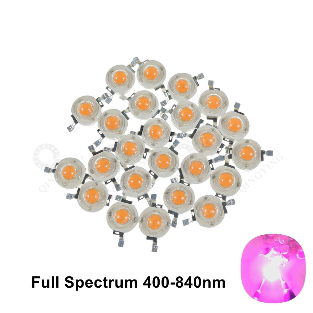 10-50pcs High CRI Ra95 1W 3W LED Diodes Chip Pink Full Spectrum White Natural White Warm White 3000K 3500K 4500K 6500K 400-840nm image 5