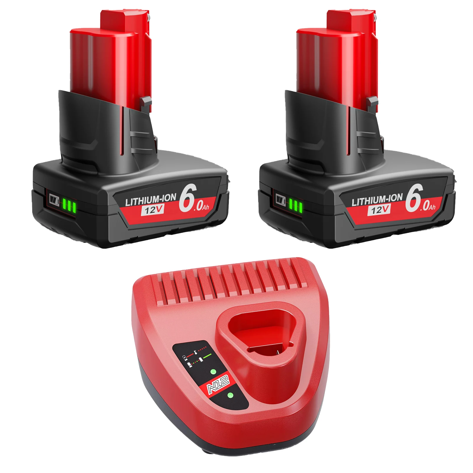 Voor Milwaukee M12 Batterij 12V 6.0Ah Oplaadbare Batterij met Licht Voor Milwaukee M12 Tool 48-11-2402 48-11-2411 48-11-2401
