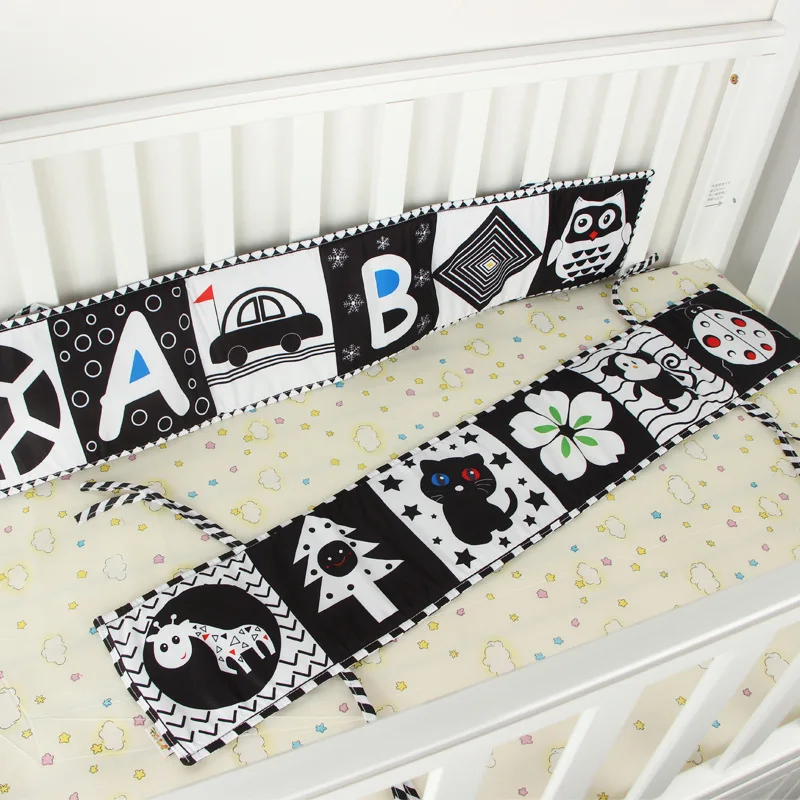 Black and White High Contrast Soft Book for Baby Educational Toys Activity Bed Cloth Book Crib Toys for Newborn 0 12 Months