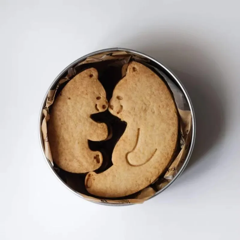 Parent Child Bear Shape Biscuit Mold Set Cookie Cutter Plunger Hand Pressure DIY Fondant Cake Decoration Tools Sugar Craft