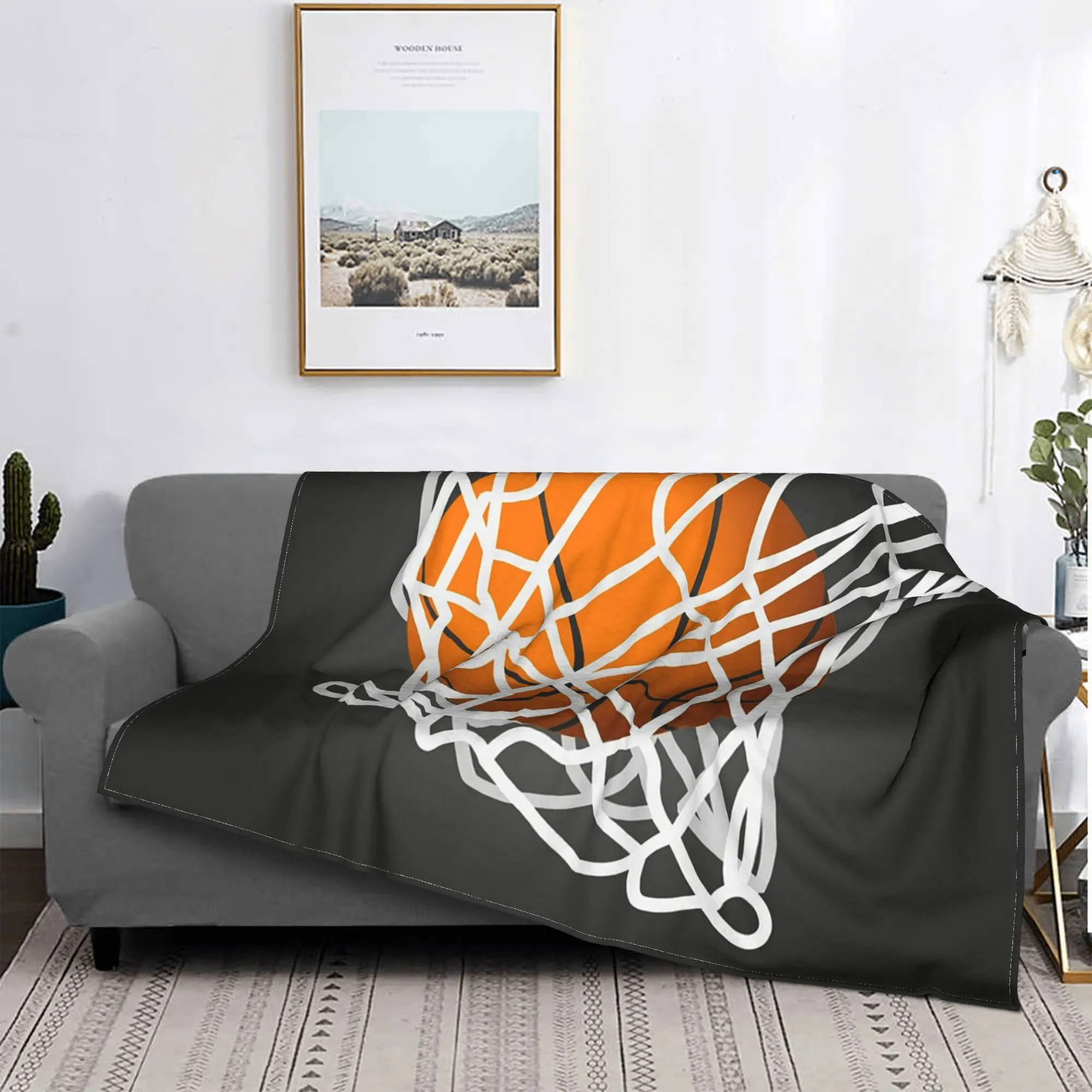 

Basketball Blankets Portable Flannel Sofa Throw Blanket for Home Bedroom Outdoor Throws Bedspread Quilt